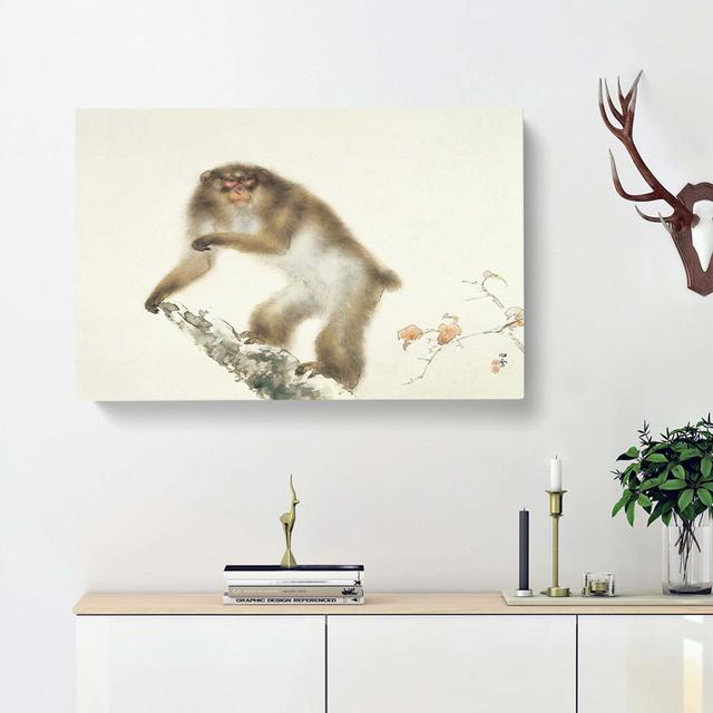 Monkey by Kansetsu Hashimoto - Wrapped Canvas Painting Print East Urban Home Size: 35cm H x 50cm W x 3cm D on Productcaster.