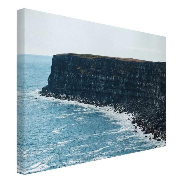 Rocky Cliffs on Iceland by Paul Schlueter - Wrapped Canvas Photograph Highland Dunes Size: 30cm H x 40cm W, Format: 330g/m² Recycled Canvas on Productcaster.