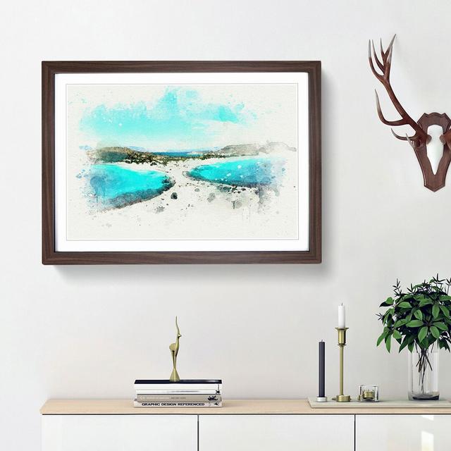 Beaches in Lakonia Greece in Abstract - Picture Frame Graphic Art Print East Urban Home Frame Option: Walnut Framed, Size: 36cm H x 48cm W x 2cm D on Productcaster.