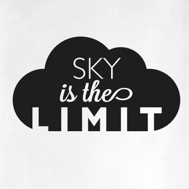 Sky Is the Limit Door Room Wall Sticker 17 Stories Colour: Black on Productcaster.