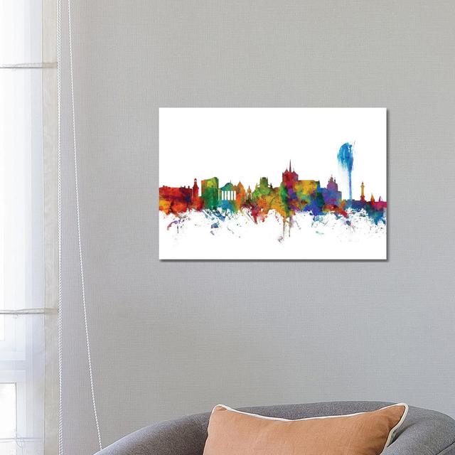 Geneva, Switzerland Skyline by Michael Tompsett - Wrapped Canvas Gallery-Wrapped Canvas Giclée Latitude Run Size: 45.72cm H x 66.04cm W x 3.81cm D on Productcaster.