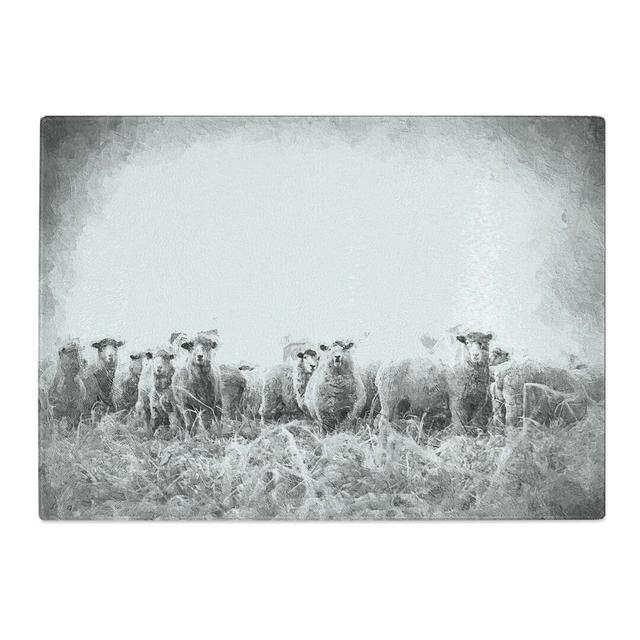 Tempered Glass a Flock of Sheep Chopping Board East Urban Home Size: 39 cm W x 28.5 cm L on Productcaster.