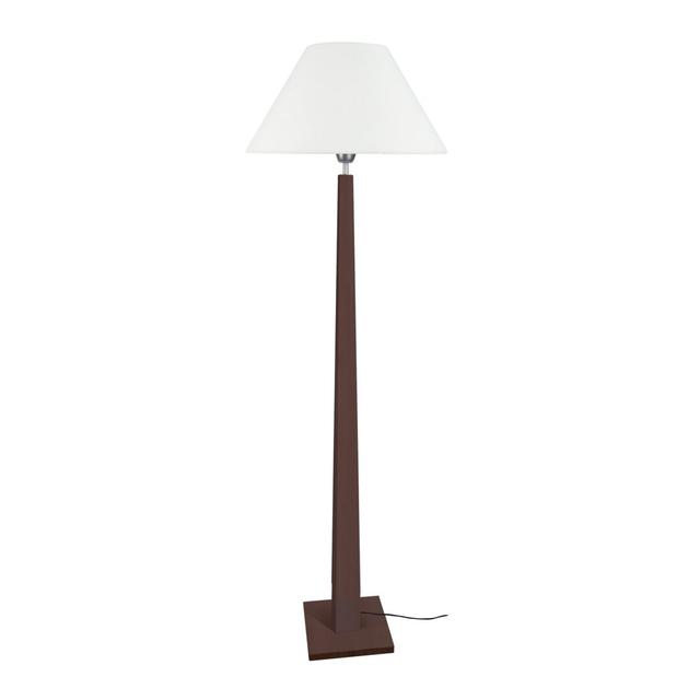 Orianne 156cm Traditional Floor Lamp Ebern Designs Base Finish: Wangue, Shade Colour: White on Productcaster.