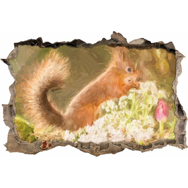 Wandaufkleber Gnawing Squirrel in Moss East Urban Home Größe: 42 cm H x 62 cm B x 0,02 cm T on Productcaster.