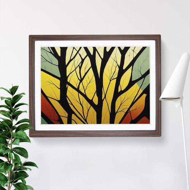 Stunning Abstract Tree Forest - Picture Frame Graphic Art Marlow Home Co. Size: 46cm H x 64cm W x 2cm D, Frame Colour: Walnut on Productcaster.