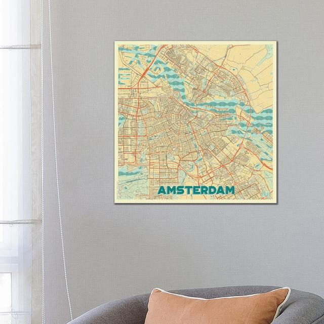 Hong Kong Minimal Urban Blueprint Map by Hubert Roguski - Wrapped Canvas Print Borough Wharf Size: 66.04cm H x 66.04cm W x 3.81cm D on Productcaster.