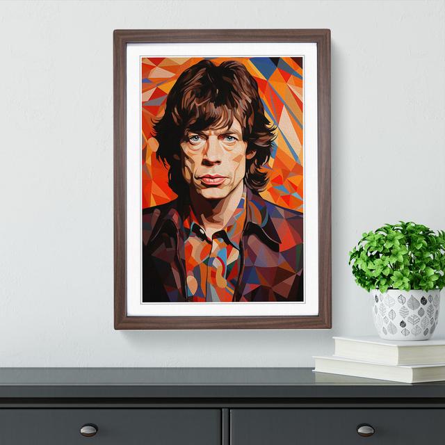 Mick Jagger Op Big Box Art Frame Colour: Walnut , Size: 46cm H x 34cm W x 2cm D on Productcaster.