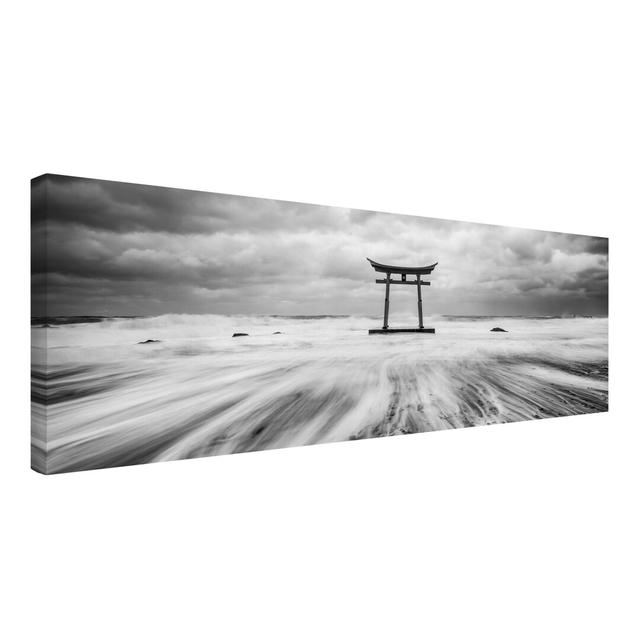 Japanese Torii in the Sea by Jan Becke - Wrapped Canvas Panoramic Graphic Art Bloomsbury Market on Productcaster.