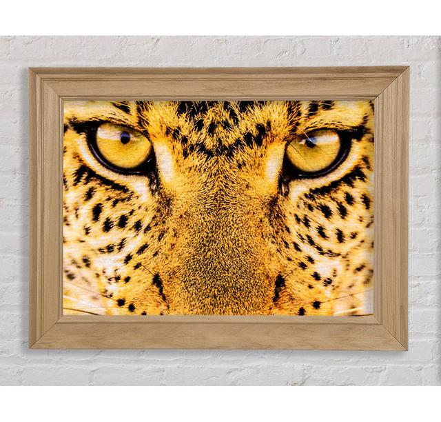 Leopard Face - Print Brayden Studio Size: 84.1cm H x 118.9cm W x 8cm D, Format: Galway Natural Framed Paper on Productcaster.