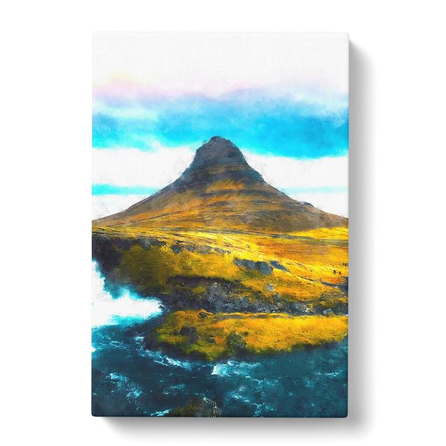 Kirkjufell Mountain in Snaefellsnes Iceland - Wrapped Canvas Painting East Urban Home Size: 60cm H x 40cm W x 3cm D on Productcaster.