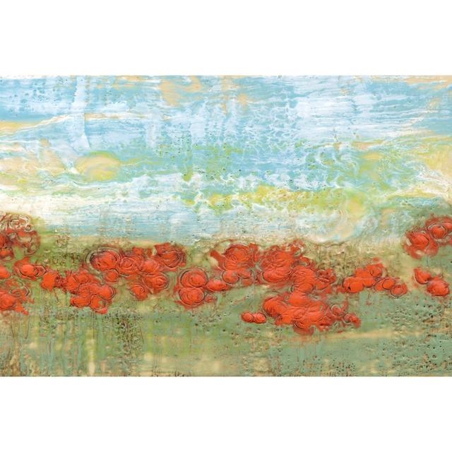 Coral Poppies II by Jennifer Goldberger - Wrapped Canvas Art Prints Rosalind Wheeler Size: 20cm H x 30cm W x 3.8cm D on Productcaster.