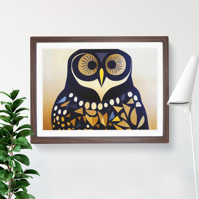 Owl Art Vintage Vol.1 - Picture Frame Graphic Art Alpen Home Size: 25cm H x 34cm W x 2cm D, Frame Colour: Walnut on Productcaster.