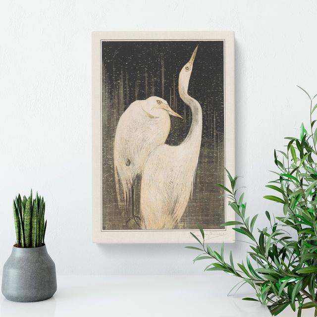 Two Egrets by Theo Van Hoytema - Wrapped Canvas Painting East Urban Home Size: 60cm H x 40cm W x 3cm D on Productcaster.