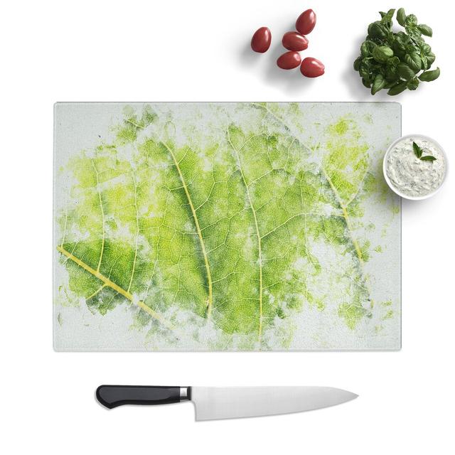 Tempered Glass Leaf Veins Chopping Board East Urban Home Size: 20 cm x 28.5 cm on Productcaster.