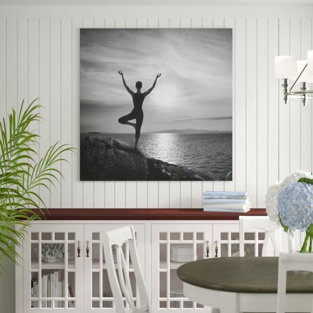 Yoga - Wrapped Canvas Graphic Art Print East Urban Home Size: 120cm L x 120cm W x 2 D on Productcaster.