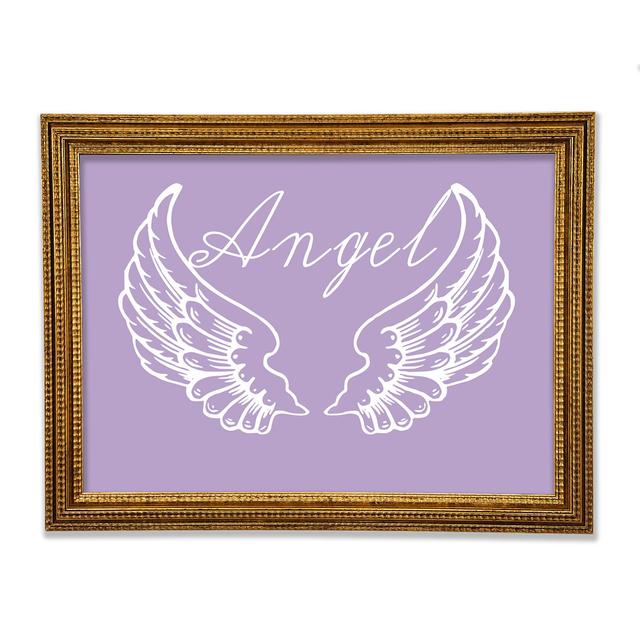 Angel 4 Framed Print Happy Larry Size: 29.7cm H x 42cm W x 3cm D, Colour: Lilac on Productcaster.