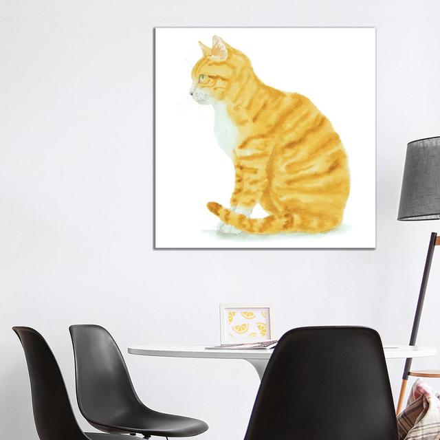 Sitting Orange Cat Rosalind Wheeler Size: 93.98cm H x 93.98cm W x 3.81cm D on Productcaster.