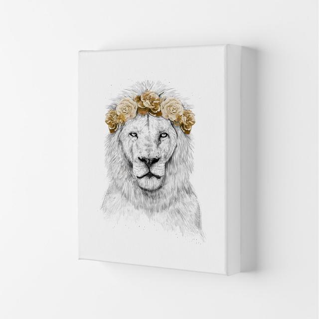 Festival Floral Lion II by Mercedes Lopes Charro - Print East Urban Home Frame Options: Wrapped Canvas, Size: 42cm H x 29.7cm W x 4cm D on Productcaster.