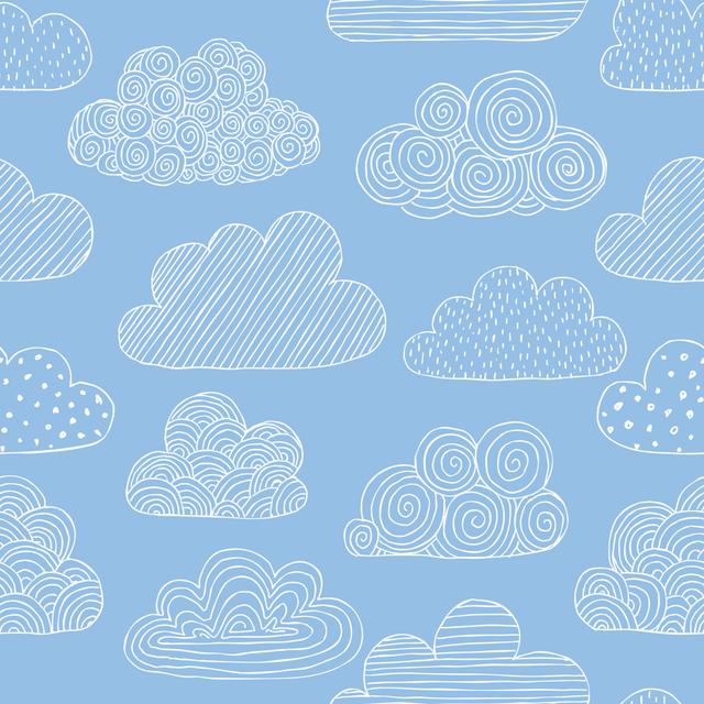 Pattern Of Doodle Clouds Marlow Home Co. Size: 30cm H x 30cm W x 3.8cm D on Productcaster.