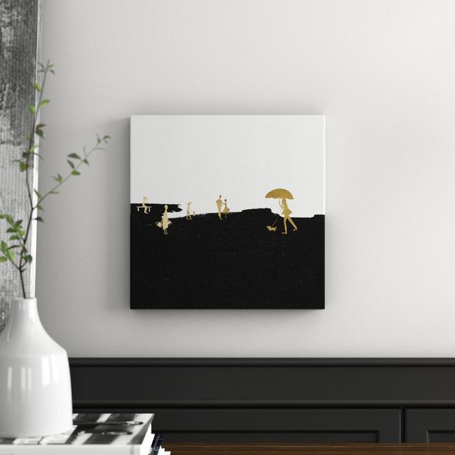 'Windy Day Gold' Graphic Art Print on Canvas Oliver Gal Size: 61cm H x 61cm W on Productcaster.