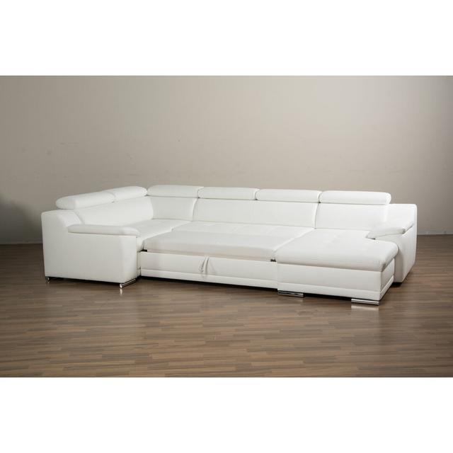 Ecksofa Crespo mit Bettfunktion sit&more Schlaffunktion: Mit Schlaffunktion, Polsterfarbe: Pure White, Ausrichtung: Links on Productcaster.