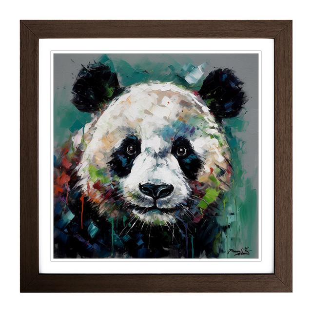 Panda Palette Knife No.3 - Single Picture Frame Print on Wood 17 Stories Format: Walnut on Productcaster.