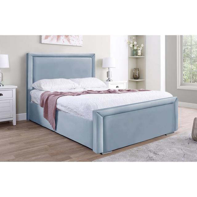 Abhipsa Upholstered Bed Fairmont Park Size: Double (4'6), Colour: Sky Blue on Productcaster.