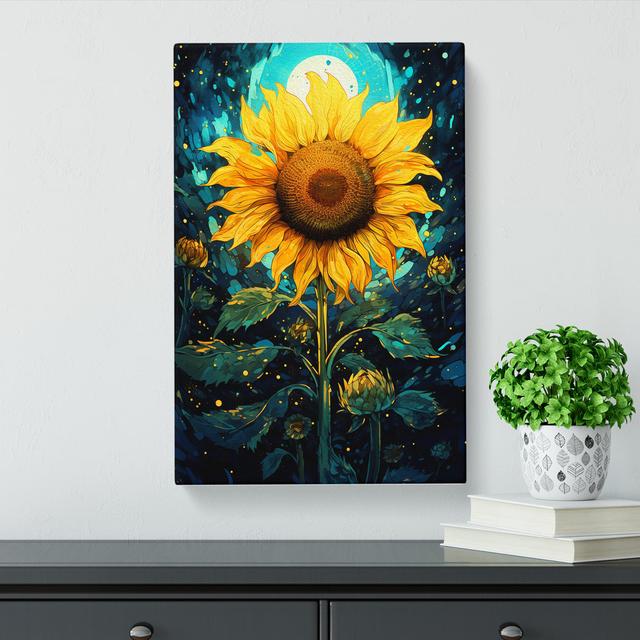 Sunflower Futurism No.2 - Art Prints Brambly Cottage Size: 60cm H x 40cm W x 3cm D on Productcaster.