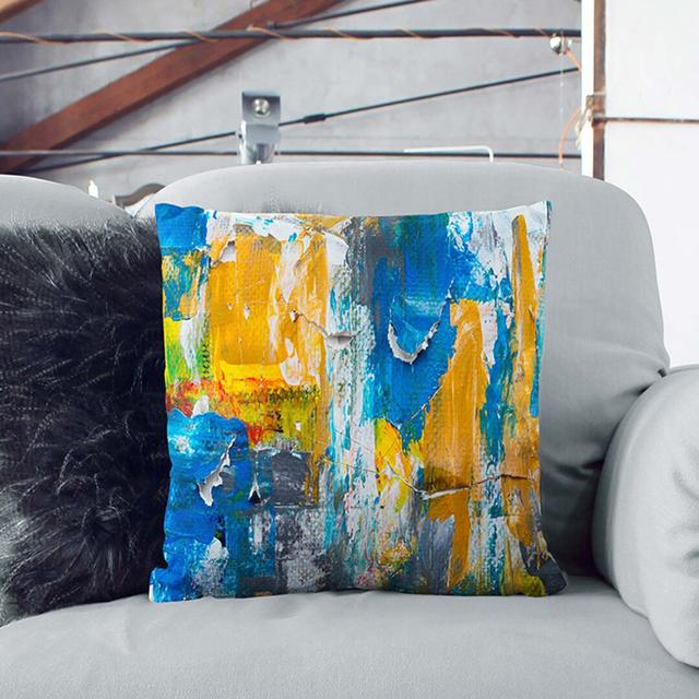 Abstract Art Painting Vol.24 by S.Johnson Cushion with Filling East Urban Home Size: 40 x 40 cm, Backing Colour: Black on Productcaster.