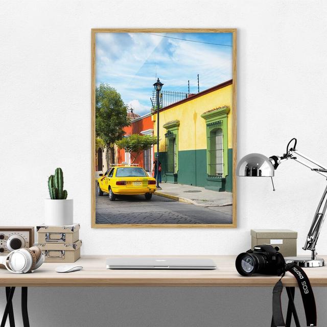 Colorful Mexican Street - Picture Frame Graphic Art Ebern Designs Frame Option: Brown Framed, Size: 100cm H x 70cm W x 2cm D on Productcaster.