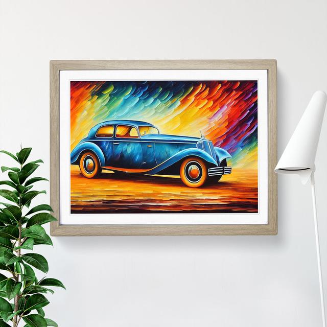 Painted Classic Car Vol.4 - Picture Frame Graphic Art Marlow Home Co. Size: 34cm H x 46cm W x 2cm D, Frame Colour: Oak on Productcaster.