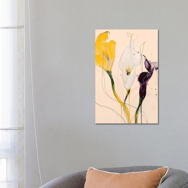 Calla Lily - Blackberry Lemon by Leigh Viner - Gallery-Wrapped Canvas Giclée on Canvas Rosalind Wheeler Size: 66.04cm H x 45.72cm W x 1.91cm D, Format on Productcaster.