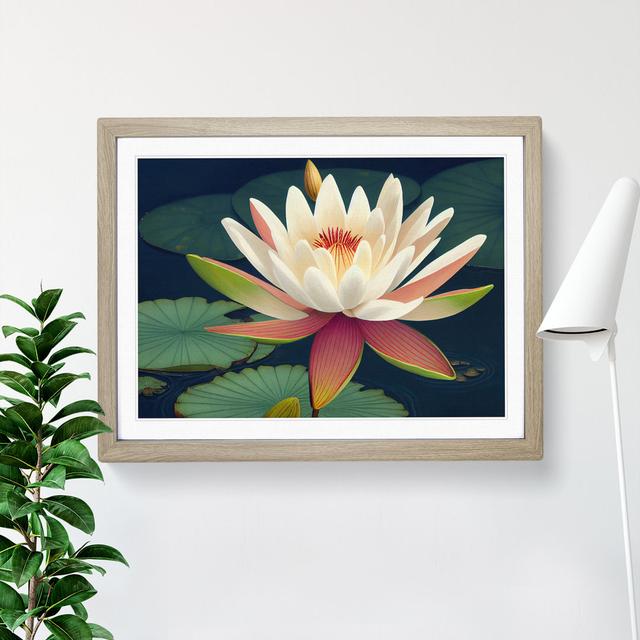 Fantastic Water Lily Flowers - Single Picture Frame Print ClassicLiving Size: 46cm H x 64cm W x 2cm D, Frame Colour: Oak on Productcaster.