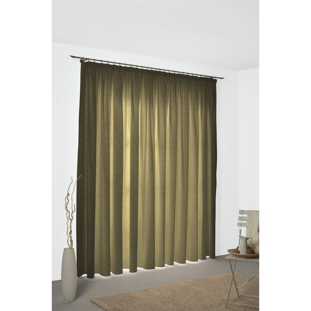 Torbole Polyester Blend Room Darkening Pinch Pleat Curtain Panel Wirth Panel Size: 132cm wide x 355cm high, Curtain Colour: Moss green on Productcaster.