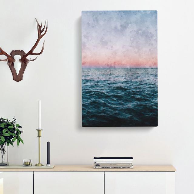 Moon Above the Vast Ocean - Wrapped Canvas Graphic Art Print East Urban Home Size: 76cm H x 50cm W x 3cm D on Productcaster.