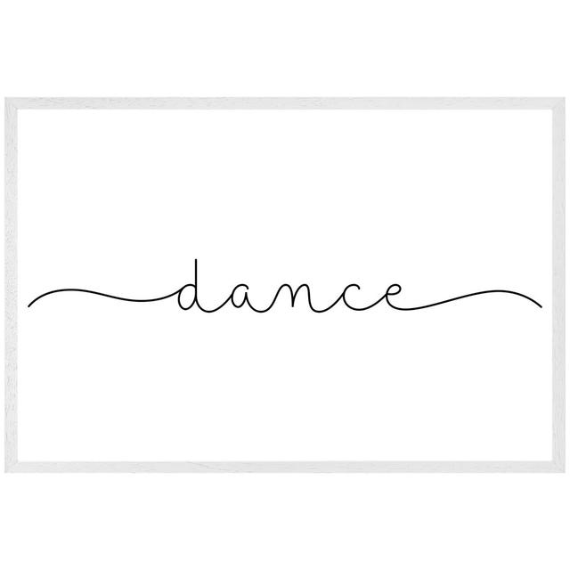 Grantsville Text Dance - Single Picture Frame Typography Latitude Run Size: 51cm H x 76cm W x 4cm D, Frame Option: White Framed on Productcaster.