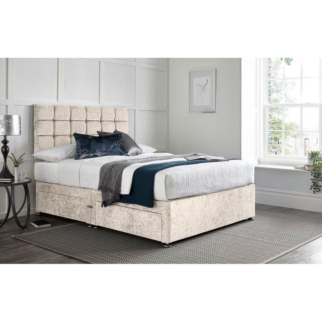 Wattenberg Divan Bed with 24" Headboard on Struts Wayfair Sleep Size: Small Single (2'6), Storage Type: No Drawers, Colour: Cream on Productcaster.