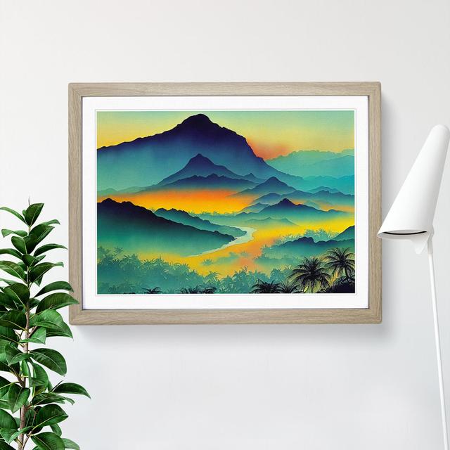 Golden Mountains - Single Picture Frame Print Alpen Home Size: 34cm H x 46cm W x 2cm D, Format: Oak Framed on Productcaster.