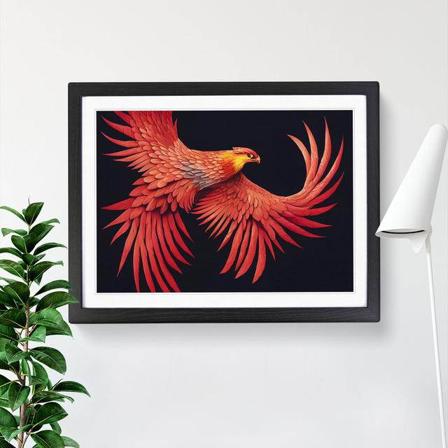 Evolving Phoenix Bird Maturi Size: 25cm H x 34cm W x 2cm D, Frame Colour: Black on Productcaster.