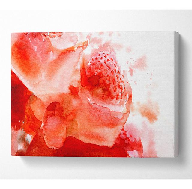 Strawberries On Ice Cubes - Wrapped Canvas Art Prints Metro Lane Size: 101.6cm H x 142.2cm W x 10cm D on Productcaster.