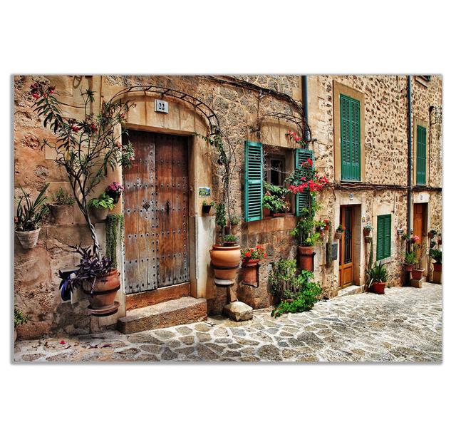 Old Mediterranean Towns Flower Door Windows Architecture Canvas Wall Art Picture Print Panther Print Size: 31cm H x 46cm W on Productcaster.