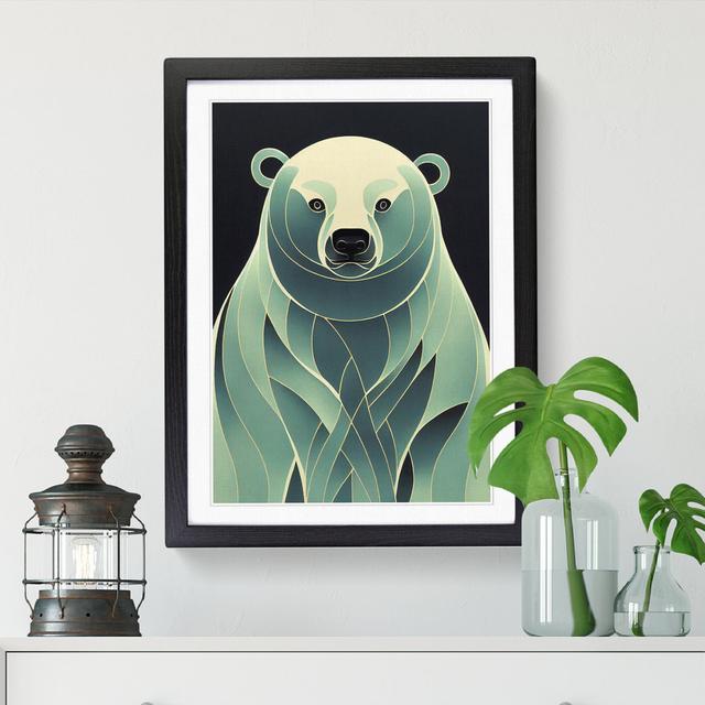 FRM-V0523-1882X Polar Bear Art Nouveau - Picture Frame Print Latitude Vive Frame Option: Oak, Size: 64cm H x 46cm W x 2cm D on Productcaster.