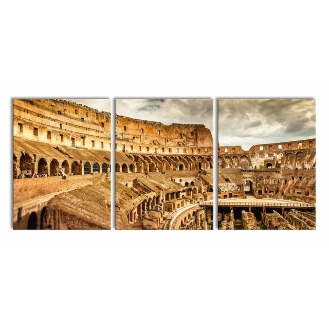 Roman Colosseum 3-Piece Photograph Set on Canvas East Urban Home Size: 80cm H x 180cm W on Productcaster.