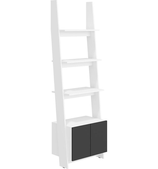 Lewisville Ladder Bookcase Brambly Cottage Colour(Body/Front): White/Black Gloss on Productcaster.