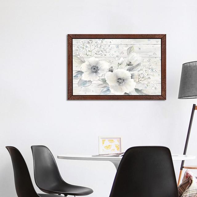 Vintage Bouquet on Wood Landscape - Painting Print on Canvas East Urban Home Size: 66.04cm H x 101.6cm W x 3.81cm D, Frame Option: Brown Framed on Productcaster.