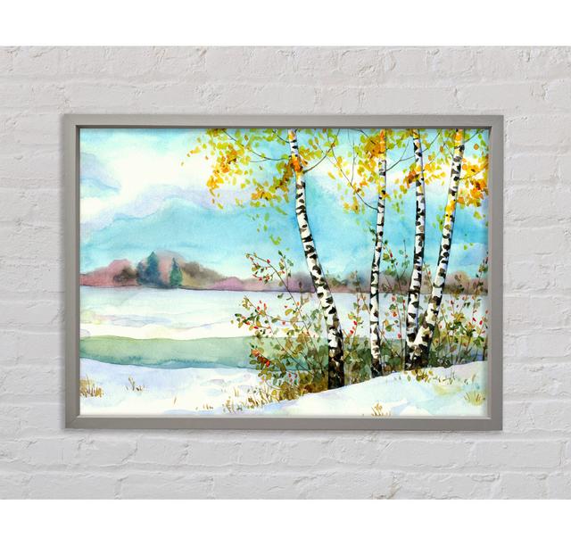 Silver Birch Winter - Single Picture Frame Art Prints on Canvas Bright Star Size: 59.7cm H x 84.1cm W x 3.3cm D on Productcaster.