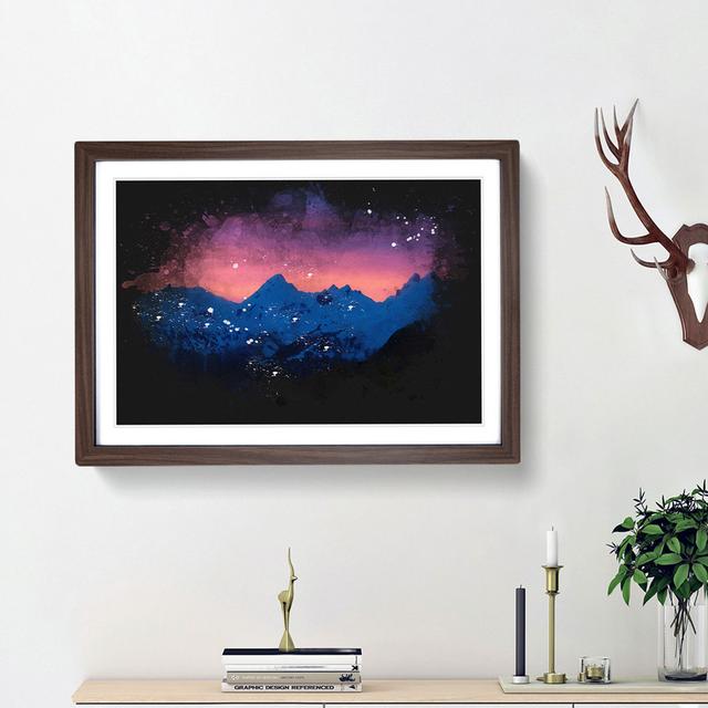 Mountain Ridge Sunset - Picture Frame Graphic Art Print East Urban Home Size: 33cm H x 45cm W x 2cm D, Frame Option: Walnut Framed on Productcaster.