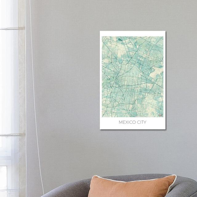 Mexico City Vintage Urban Blueprint Map by Hubert Roguski - Wrapped Canvas Painting Borough Wharf Size: 66cm H x 45.7cm W x 3.8cm D on Productcaster.