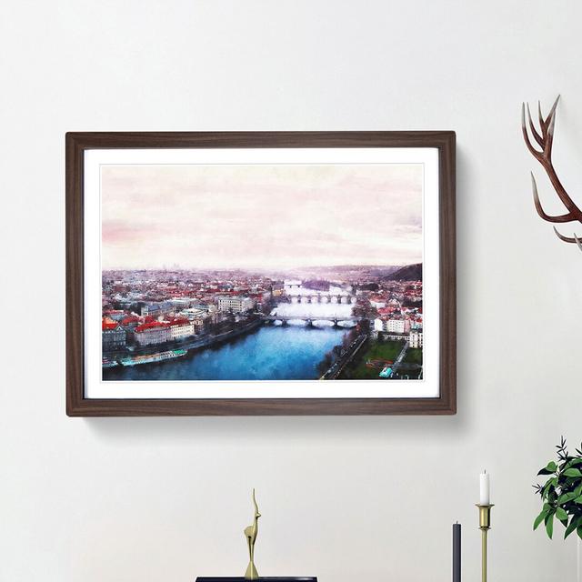 Prague Czech Republic Skyline - Picture Frame Painting Print East Urban Home Frame Option: Walnut Framed, Size: 45cm H x 63cm W x 2cm D on Productcaster.