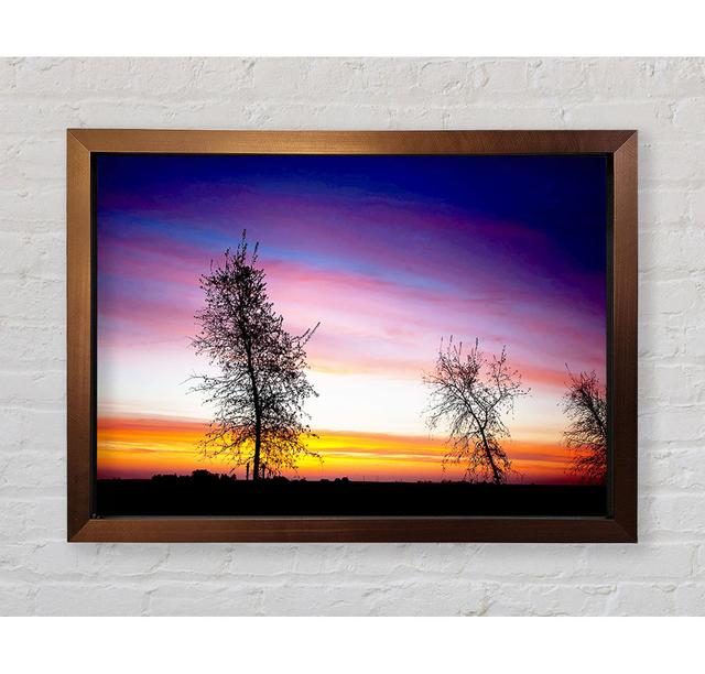 Winter Rainbow Sunrise Framed Print Brayden Studio Format: Ventura Bronze Framed Paper, Size: 84.1cm H x 118.9cm W x 3.4cm D on Productcaster.